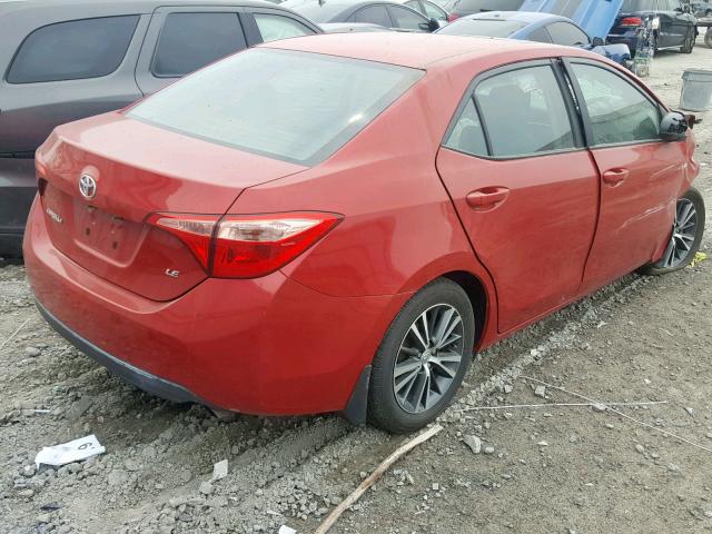 2T1BURHE0JC117005 - 2018 TOYOTA COROLLA L RED photo 4