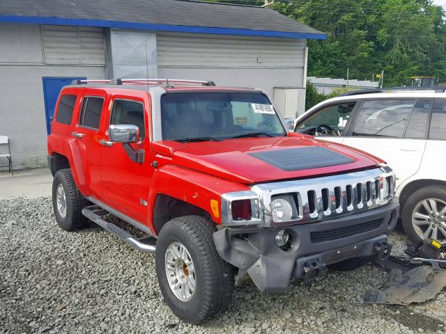 5GTDN13E578103659 - 2007 HUMMER H3 RED photo 1