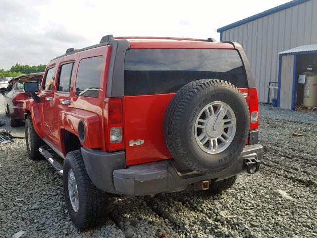 5GTDN13E578103659 - 2007 HUMMER H3 RED photo 3