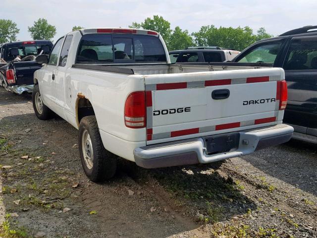 1D7HL12X33S270378 - 2003 DODGE DAKOTA SXT WHITE photo 3