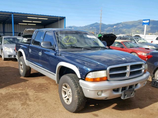 1B7HG48N92S544459 - 2002 DODGE DAKOTA QUA BLUE photo 1