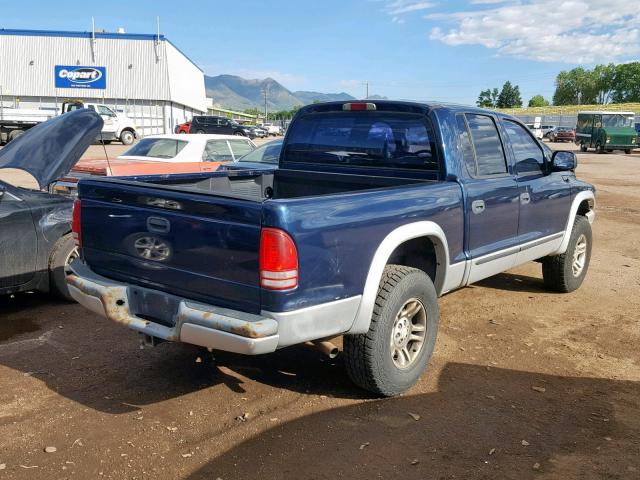 1B7HG48N92S544459 - 2002 DODGE DAKOTA QUA BLUE photo 4