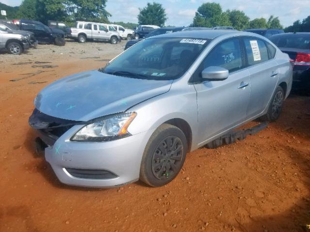 3N1AB7AP0DL707520 - 2013 NISSAN SENTRA S SILVER photo 2