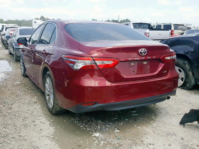 4T1B11HK2JU677509 - 2018 TOYOTA CAMRY L BURGUNDY photo 3