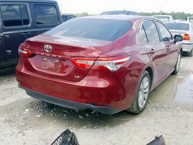 4T1B11HK2JU677509 - 2018 TOYOTA CAMRY L BURGUNDY photo 4