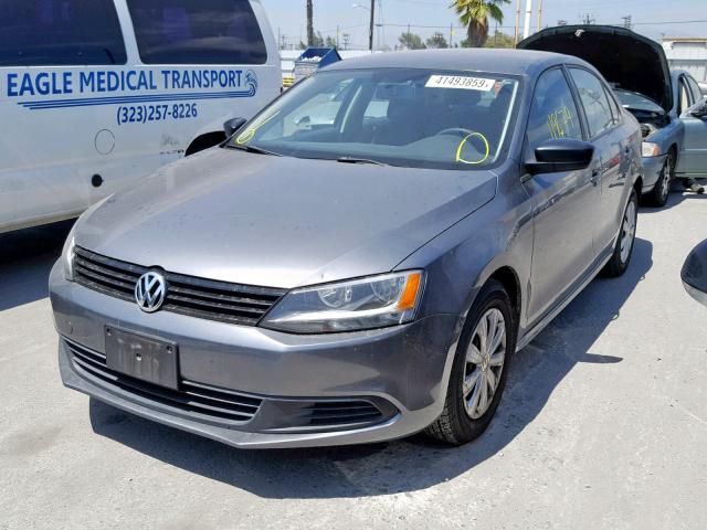 3VW2K7AJ5CM372631 - 2012 VOLKSWAGEN JETTA BASE GRAY photo 2