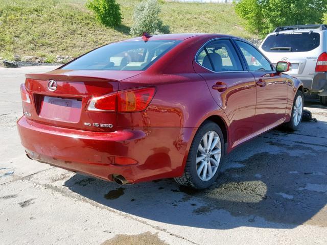 JTHCK262995034092 - 2009 LEXUS IS 250 MAROON photo 4