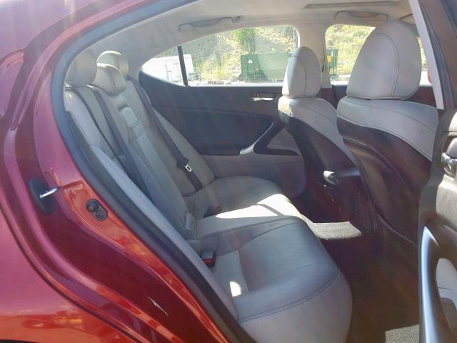 JTHCK262995034092 - 2009 LEXUS IS 250 MAROON photo 6