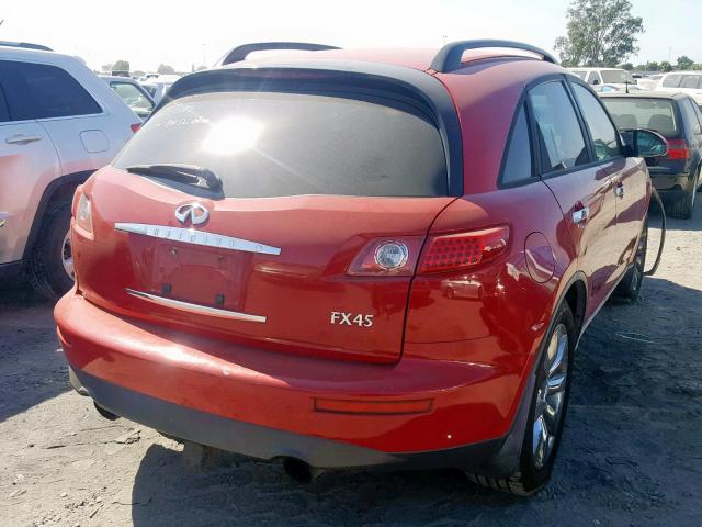 JNRBS08W83X403120 - 2003 INFINITI FX45 RED photo 4