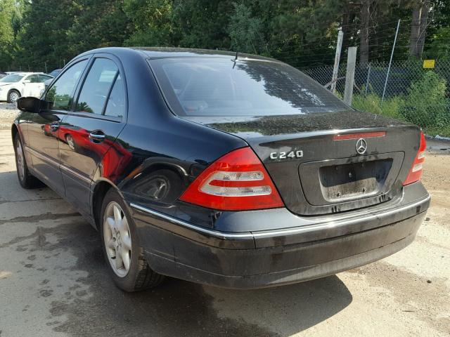 WDBRF61J92E004598 - 2002 MERCEDES-BENZ C 240 BLACK photo 3