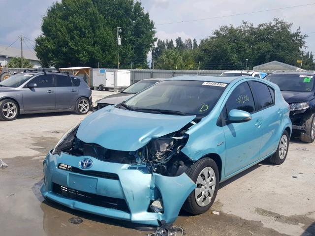 JTDKDTB35C1014092 - 2012 TOYOTA PRIUS C BLUE photo 2