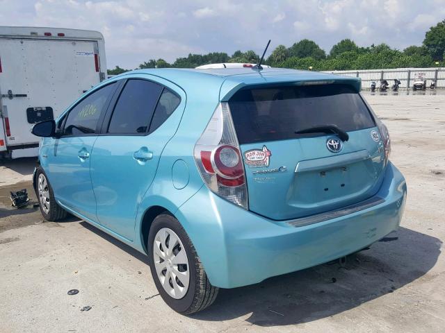 JTDKDTB35C1014092 - 2012 TOYOTA PRIUS C BLUE photo 3