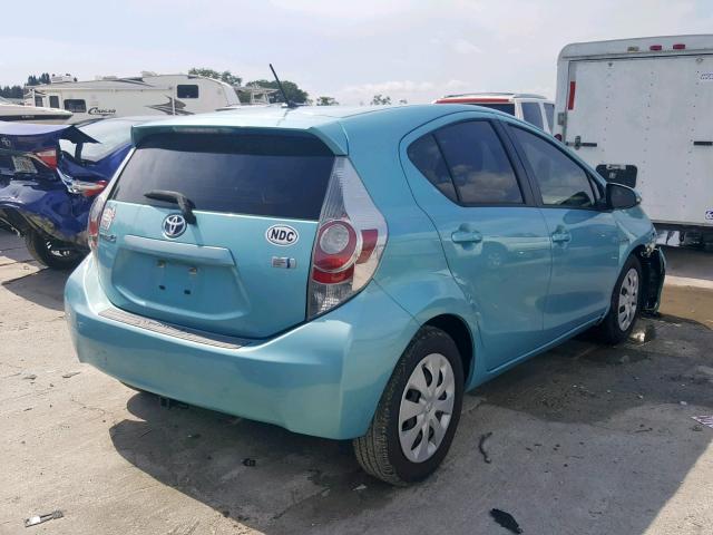 JTDKDTB35C1014092 - 2012 TOYOTA PRIUS C BLUE photo 4