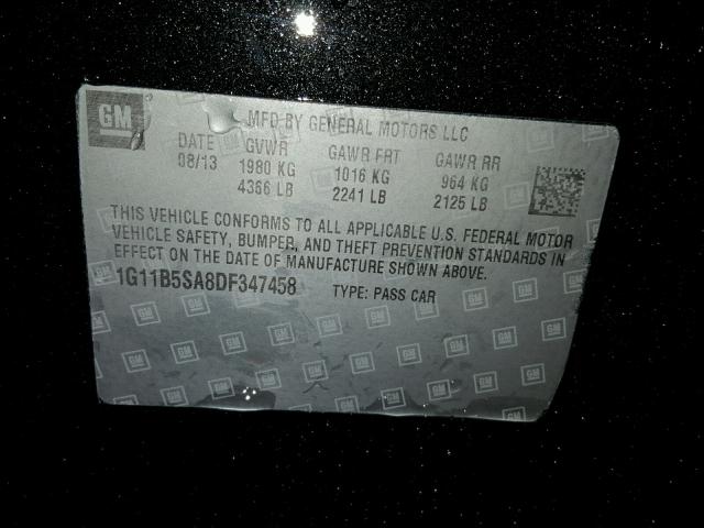 1G11B5SA8DF347458 - 2013 CHEVROLET MALIBU LS 黑色 照片 10