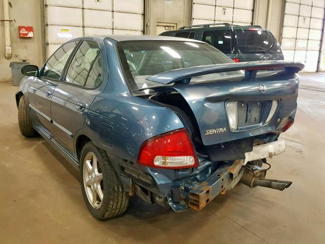 3N1BB51D31L124711 - 2001 NISSAN SENTRA SE BLUE photo 3