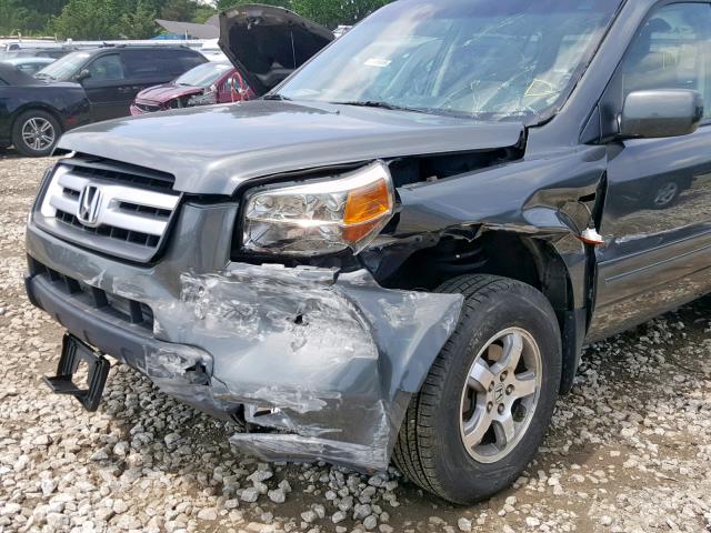 5FNYF183X8B007461 - 2008 HONDA PILOT SE GRAY photo 9