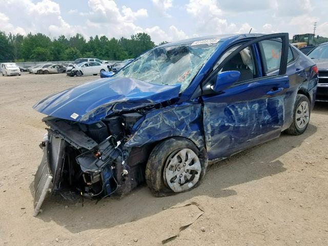 KMHCT4AE4GU155834 - 2016 HYUNDAI ACCENT SE BLUE photo 2