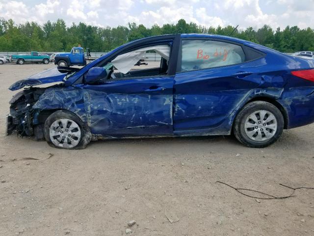 KMHCT4AE4GU155834 - 2016 HYUNDAI ACCENT SE BLUE photo 9