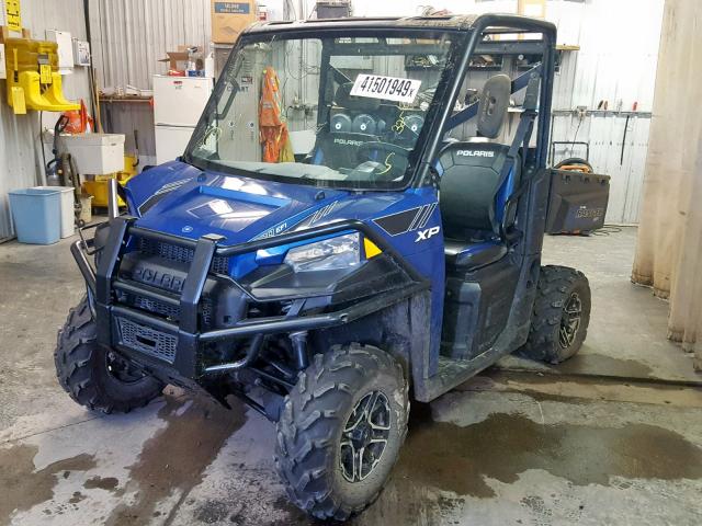 4XAUH9EA3EG863557 - 2014 POLARIS RANGER 900 BLUE photo 2