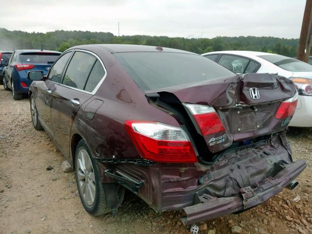 1HGCR2F89EA205329 - 2014 HONDA ACCORD EXL MAROON photo 3