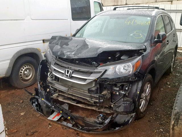 2HKRM4H74EH601961 - 2014 HONDA CR-V EXL BLACK photo 2