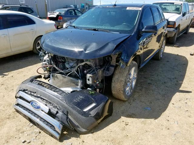 2FMDK4JCXDBC23478 - 2013 FORD EDGE SEL BLACK photo 2