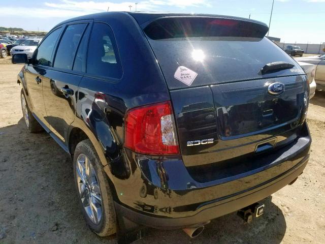 2FMDK4JCXDBC23478 - 2013 FORD EDGE SEL BLACK photo 3