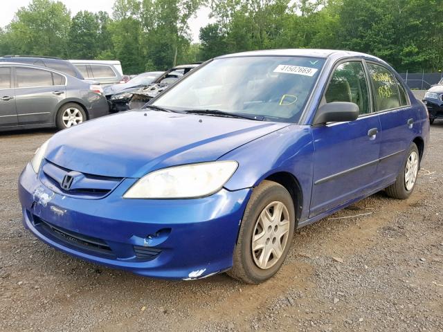 2HGES16355H614120 - 2005 HONDA CIVIC DX V BLUE photo 2