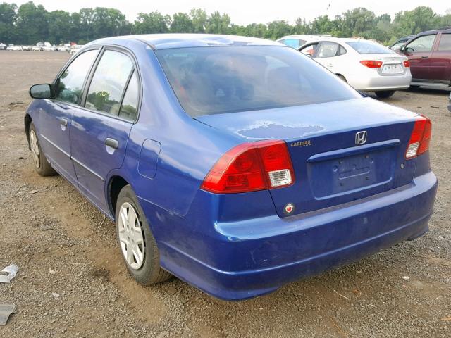 2HGES16355H614120 - 2005 HONDA CIVIC DX V BLUE photo 3