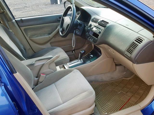 2HGES16355H614120 - 2005 HONDA CIVIC DX V BLUE photo 5