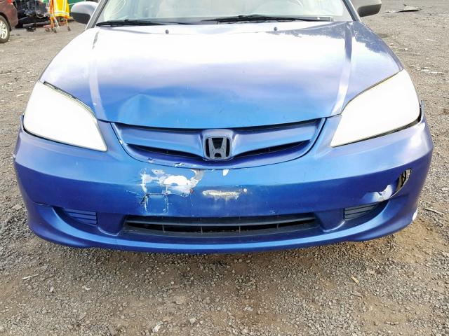 2HGES16355H614120 - 2005 HONDA CIVIC DX V BLUE photo 9