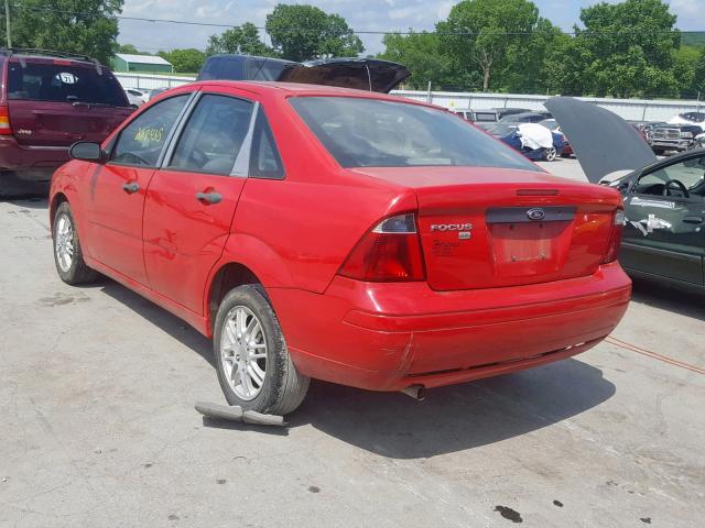 1FAFP34N87W356366 - 2007 FORD FOCUS ZX4 RED photo 3