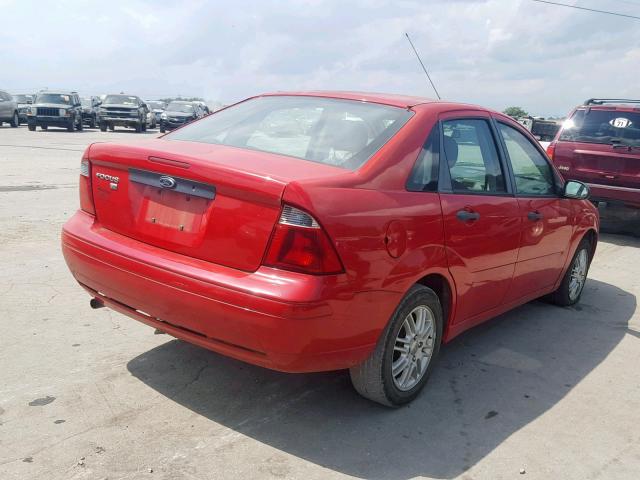 1FAFP34N87W356366 - 2007 FORD FOCUS ZX4 RED photo 4