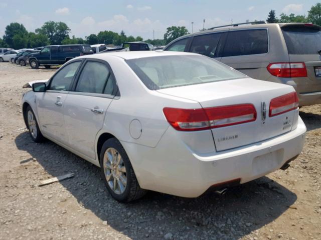 3LNDL2L37BR756823 - 2011 LINCOLN MKZ HYBRID WHITE photo 3