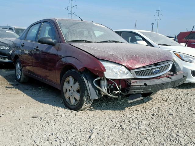 1FAHP34N27W163817 - 2007 FORD FOCUS ZX4 MAROON photo 1