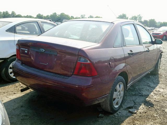 1FAHP34N27W163817 - 2007 FORD FOCUS ZX4 MAROON photo 4