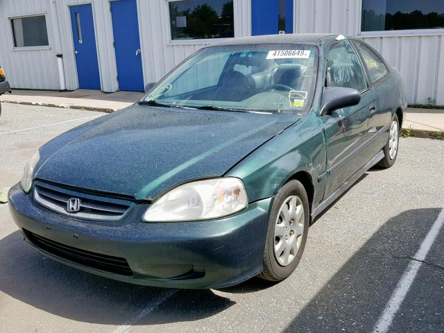 1HGEJ6120XL020619 - 1999 HONDA CIVIC DX GREEN photo 2