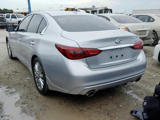 JN1EV7AP9KM519378 - 2019 INFINITI Q50 LUXE SILVER photo 3