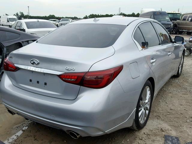 JN1EV7AP9KM519378 - 2019 INFINITI Q50 LUXE SILVER photo 4