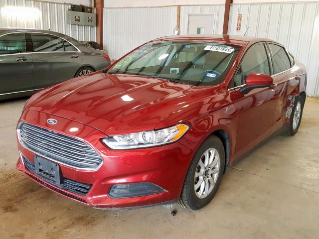 3FA6P0G77GR381841 - 2016 FORD FUSION S RED photo 2
