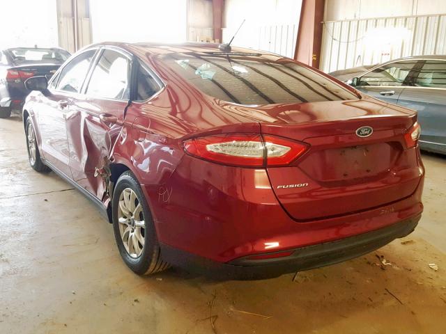 3FA6P0G77GR381841 - 2016 FORD FUSION S RED photo 3