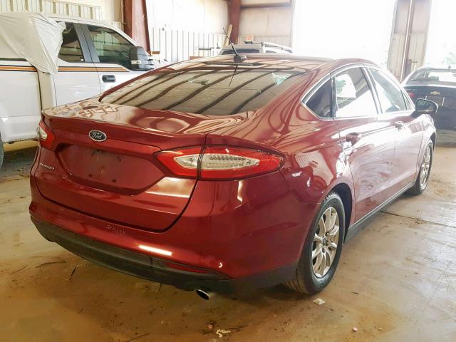 3FA6P0G77GR381841 - 2016 FORD FUSION S RED photo 4
