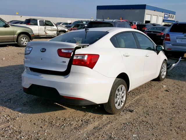 KNADM4A36H6058612 - 2017 KIA RIO LX WHITE photo 4