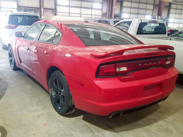 2C3CDXHG3EH343971 - 2014 DODGE CHARGER SX RED photo 3