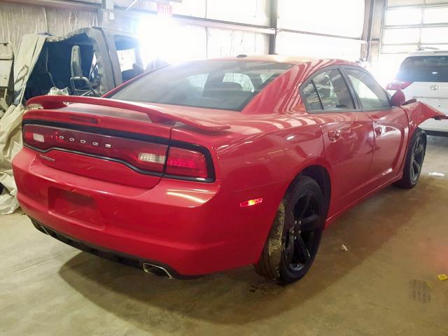 2C3CDXHG3EH343971 - 2014 DODGE CHARGER SX RED photo 4