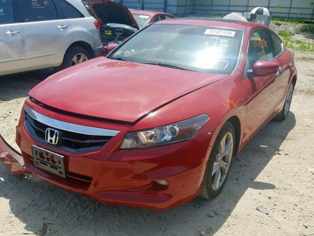 1HGCS2B8XCA007320 - 2012 HONDA ACCORD EXL RED photo 2