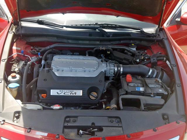 1HGCS2B8XCA007320 - 2012 HONDA ACCORD EXL RED photo 7