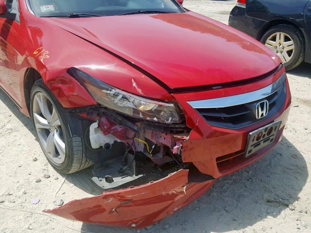 1HGCS2B8XCA007320 - 2012 HONDA ACCORD EXL RED photo 9