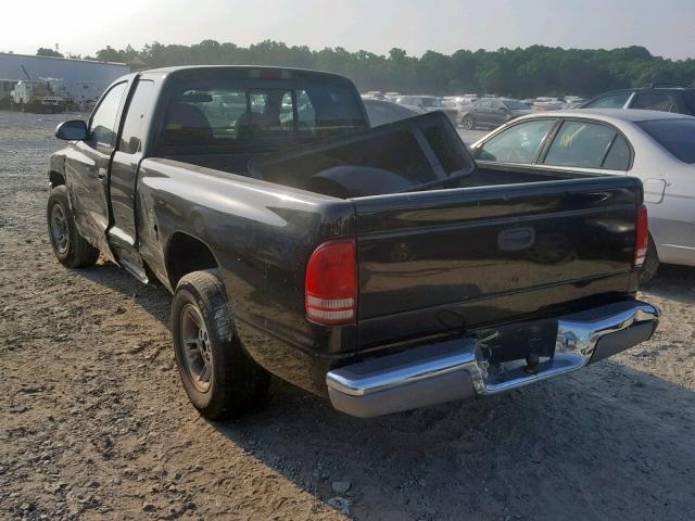 1B7GL22X8XS285203 - 1999 DODGE DAKOTA BLACK photo 3