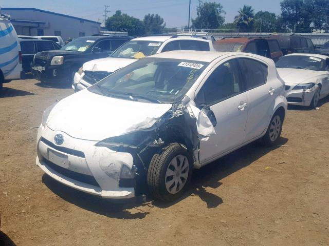 JTDKDTB39E1061662 - 2014 TOYOTA PRIUS C WHITE photo 2